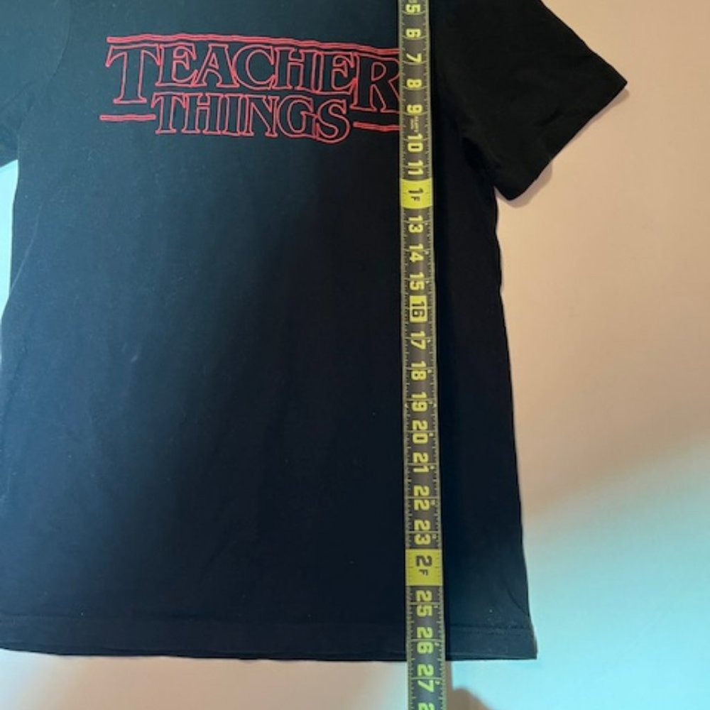 Women's Teacher Things Stranger Things Black Cotton Shirt Sz M - Picture 5 of 5